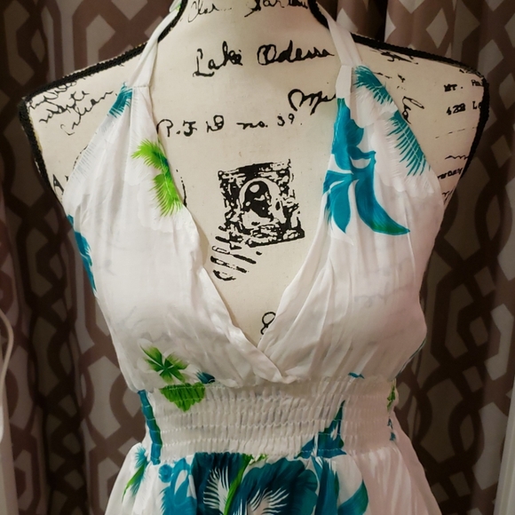 3 for $12 NWOT Tropical Hibiscus Print Asymmetrical Dress - Picture 3 of 4